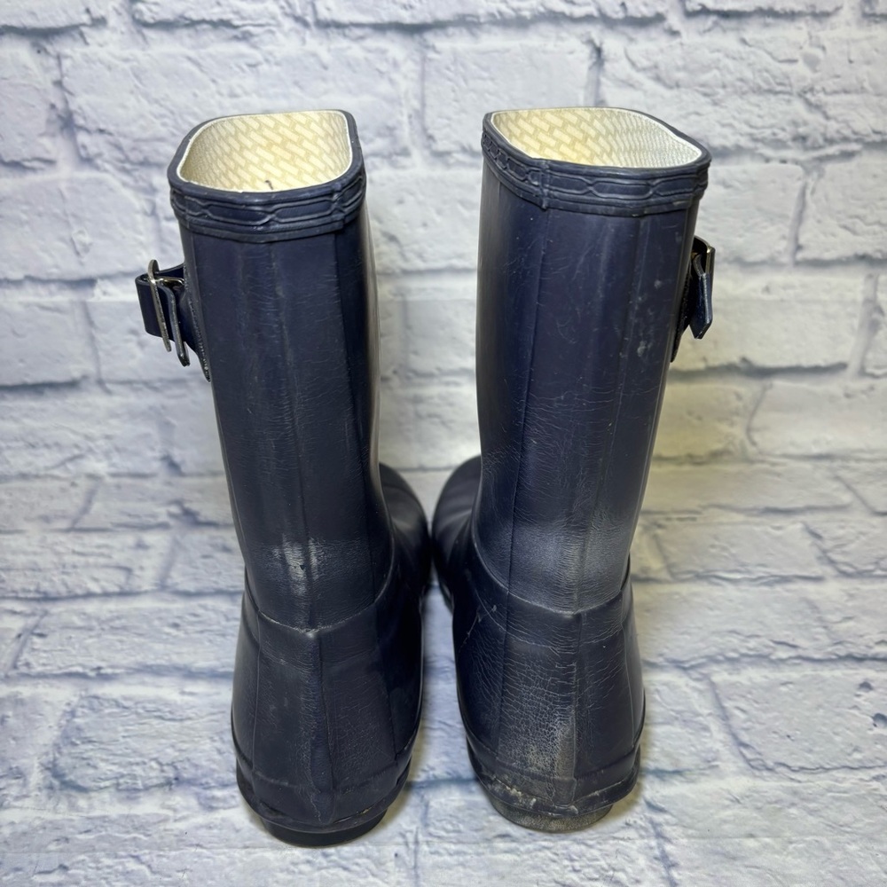 Hunter Women's Original Short Boot Navy Womens 7 Mens 6 Rain Boots Waterproof - Picture 5 of 11